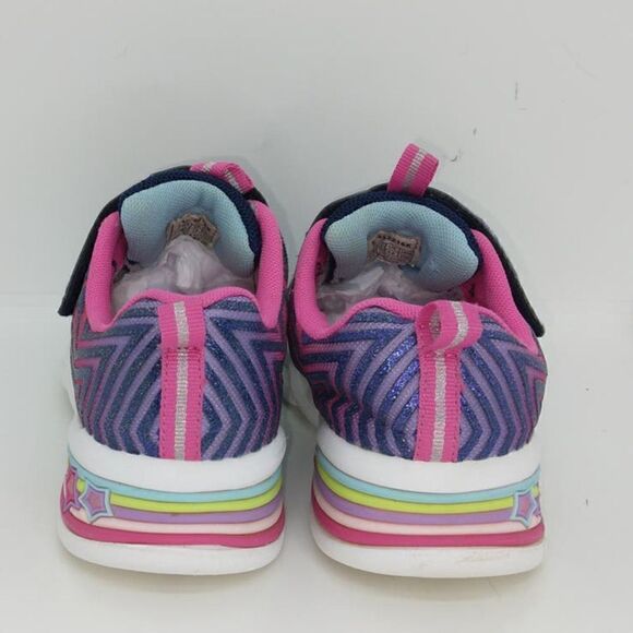 Dream Pairs Light Up Girls Pre-owned Blue/Pink Sparkly Velcr@ Sneakers - sz. 13 - Picture 5 of 7